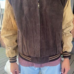 Vintage Brown and Tan Bomber Jacket